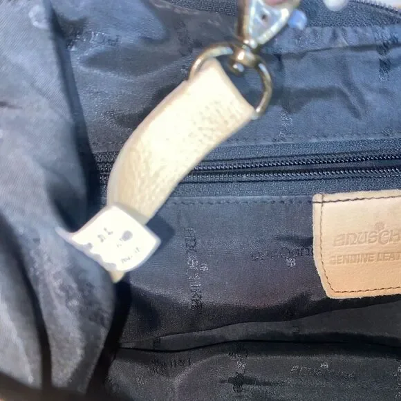 Anuschka Hand painted Leather Satchel Bag in Butterfly Floral - Picture 8 of 16